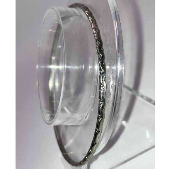 Thin Silver-Tone Raised Textured Pattern 2.75" Bangle! - Picture 5 of 5